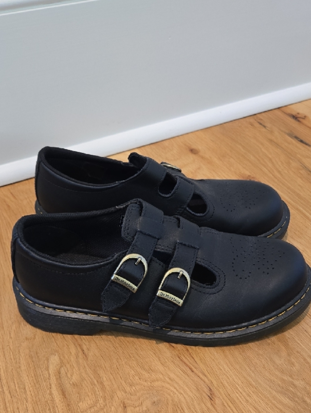 Dr. Martens Black Double-Buckle Mary Jane Flats - Picture 4 of 6